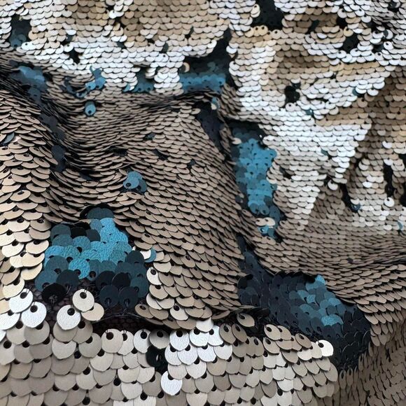 Marc Women's Sequin Mini Skirt Size Medium Gold and Green Glam Club Night Out - Picture 4 of 5